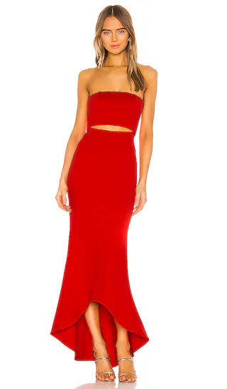 June Gown in Red Orange | Revolve Clothing (Global)
