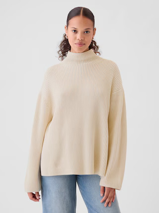 Oversized Split-Hem Mockneck Sweater | Gap (US)
