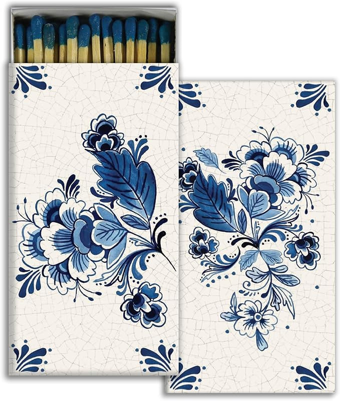 Delft Blue Decorative Matchboxes with Wooden Matches - Great for Lighting Candles, fireplaces, Gr... | Amazon (US)