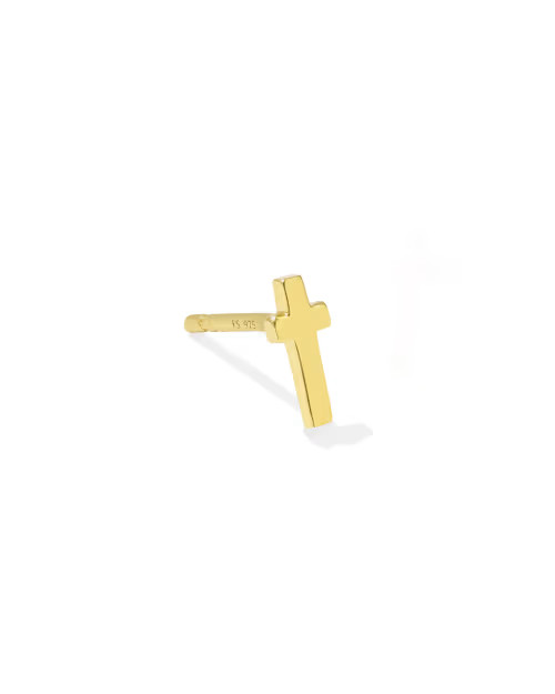Cross Single Stud Earring in 18k Gold Vermeil | Kendra Scott