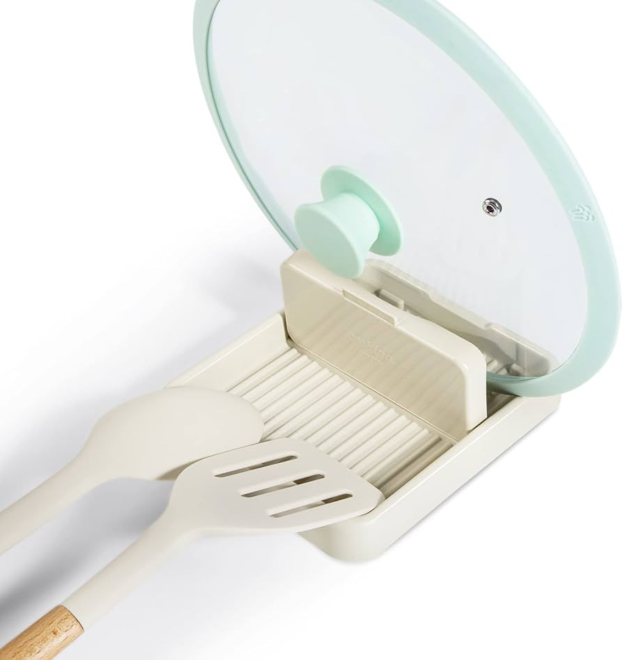 Spoon Rest with Pot Lid Holder For Stove Top, Spoon Holder for Kitchen Counter, Neat & Drip-Free ... | Amazon (US)