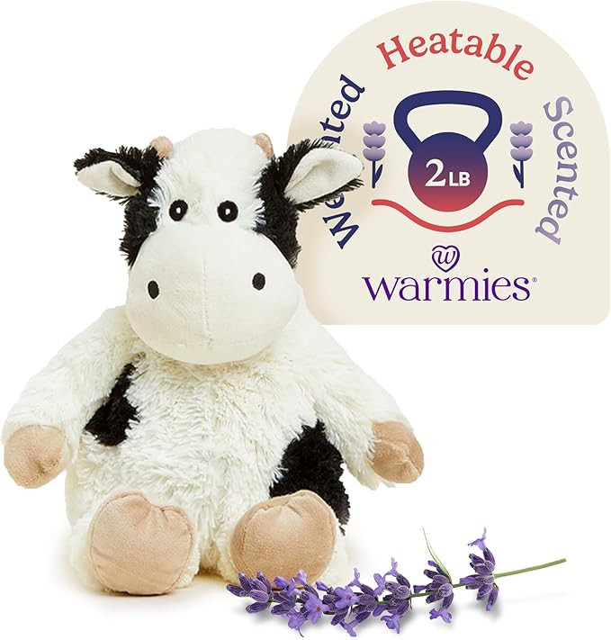 warmies Microwavable & Weighted Stuffed Animals, Black & White Cow - Heated Stuffed Animal Plushi... | Amazon (US)