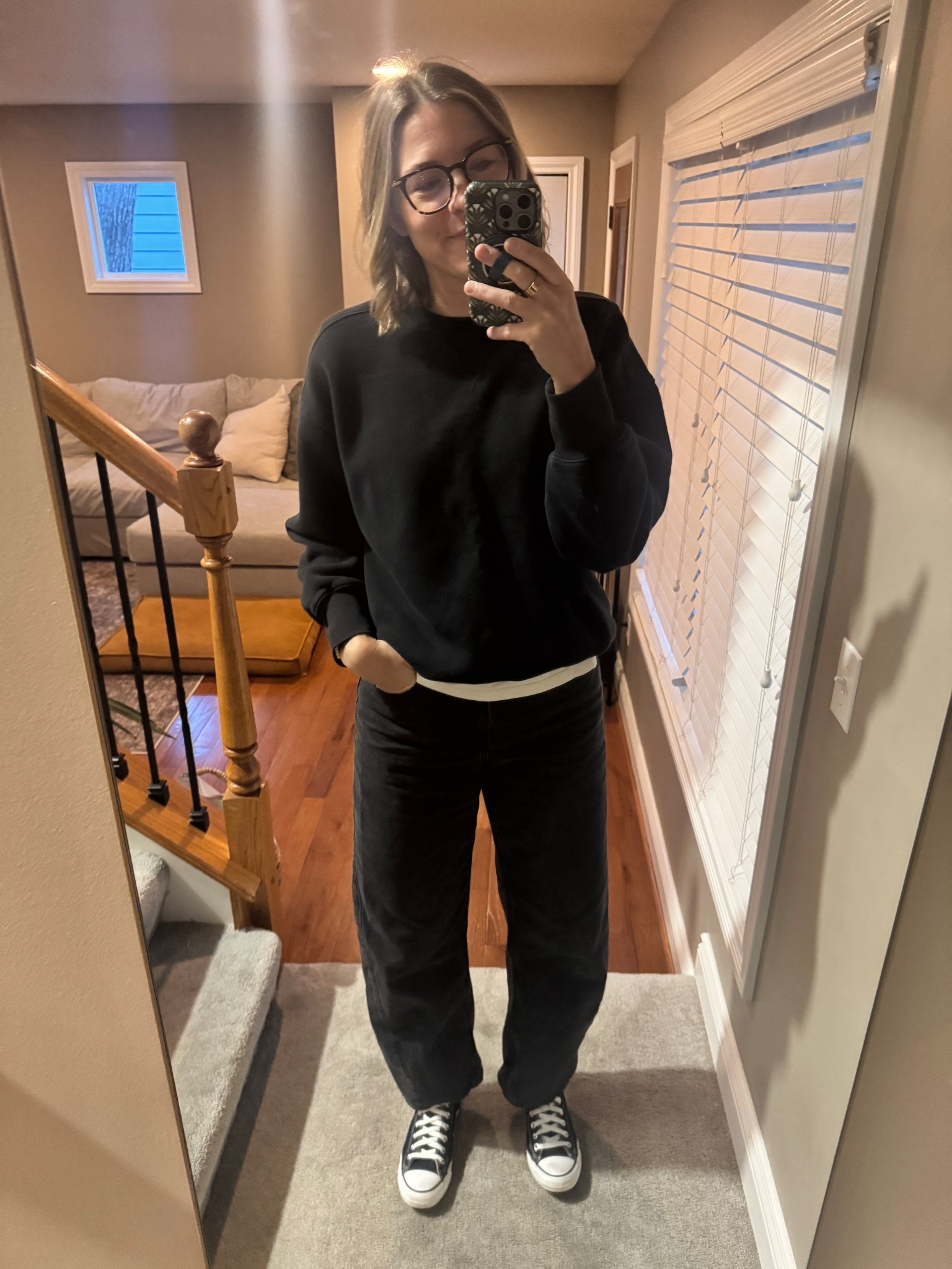 Cozy in all black 🖤 

#LTKTall #LTKootd #LTKmomlife