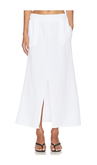 Split Front Maxi Skirt in White | Revolve Clothing (Global)