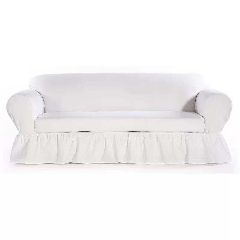 Sofa Skirted Box Cushion Sofa Slipcover | Wayfair North America