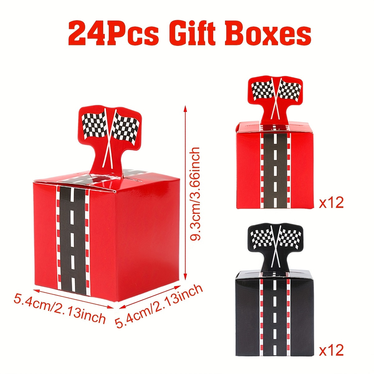 24pcs racing track theme 3d gift boxes - checkered  ,   race car party favor packaging for birthd... | Temu Affiliate Program
