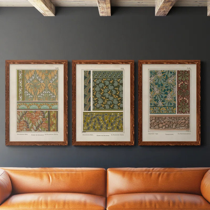 Nouveau Decorative VII - 3 Piece Picture Frame Painting Set on Canvas (Set of 3) | Wayfair North America