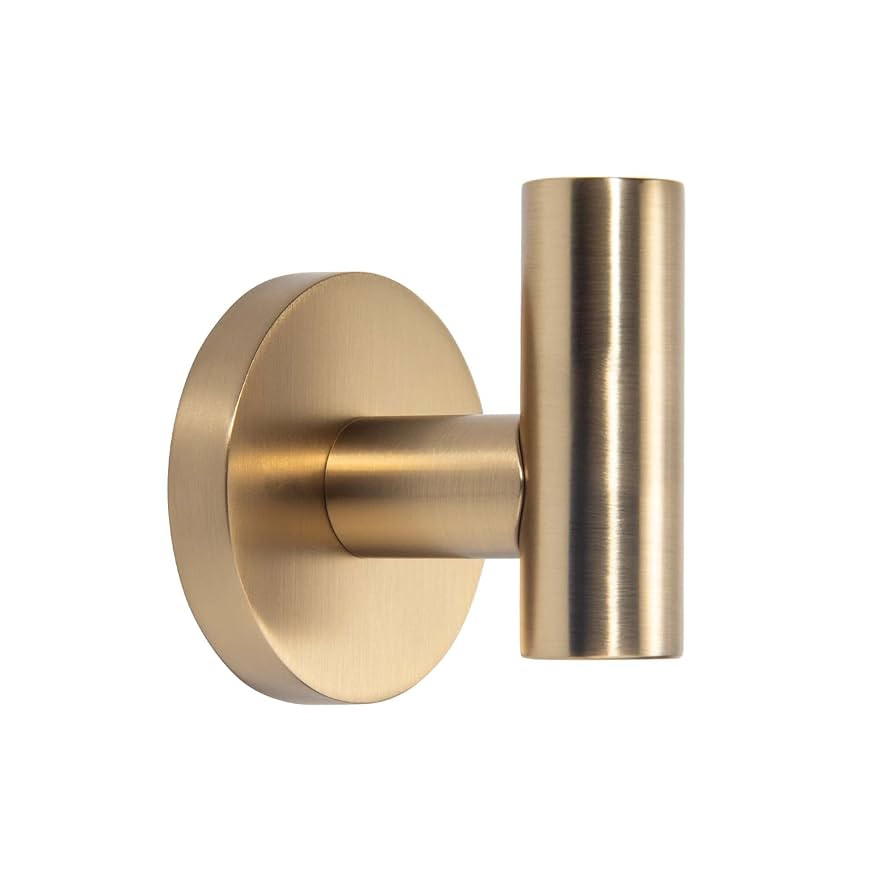TUNNY 3 Pack Round Bathroom Towel Hooks - Champagne Gold Robe & Coat Hooks for Bathroom & Bedroom | Amazon (US)