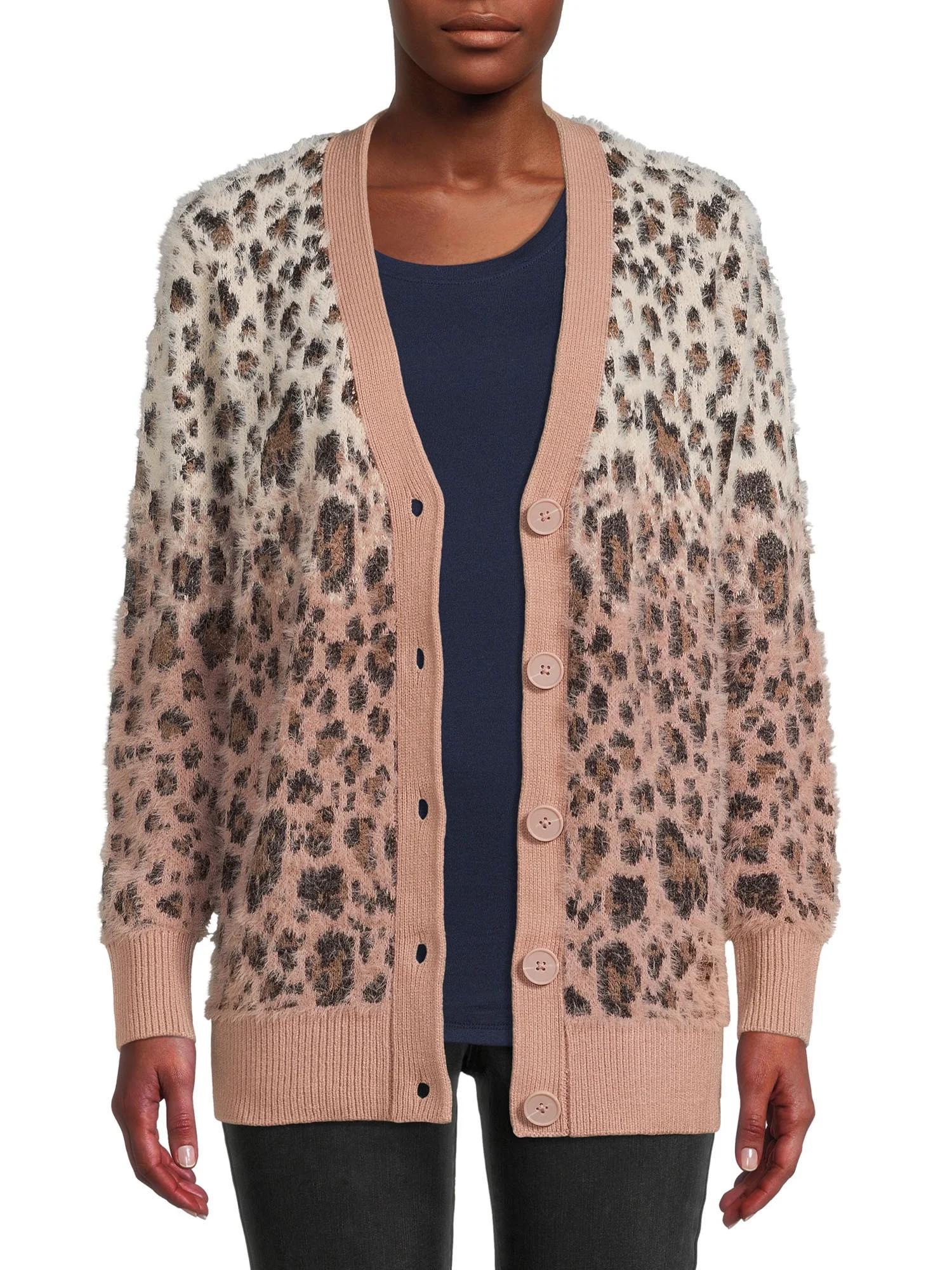 Time and Tru Women's Eyelash Patterned Cardigan - Walmart.com | Walmart (US)