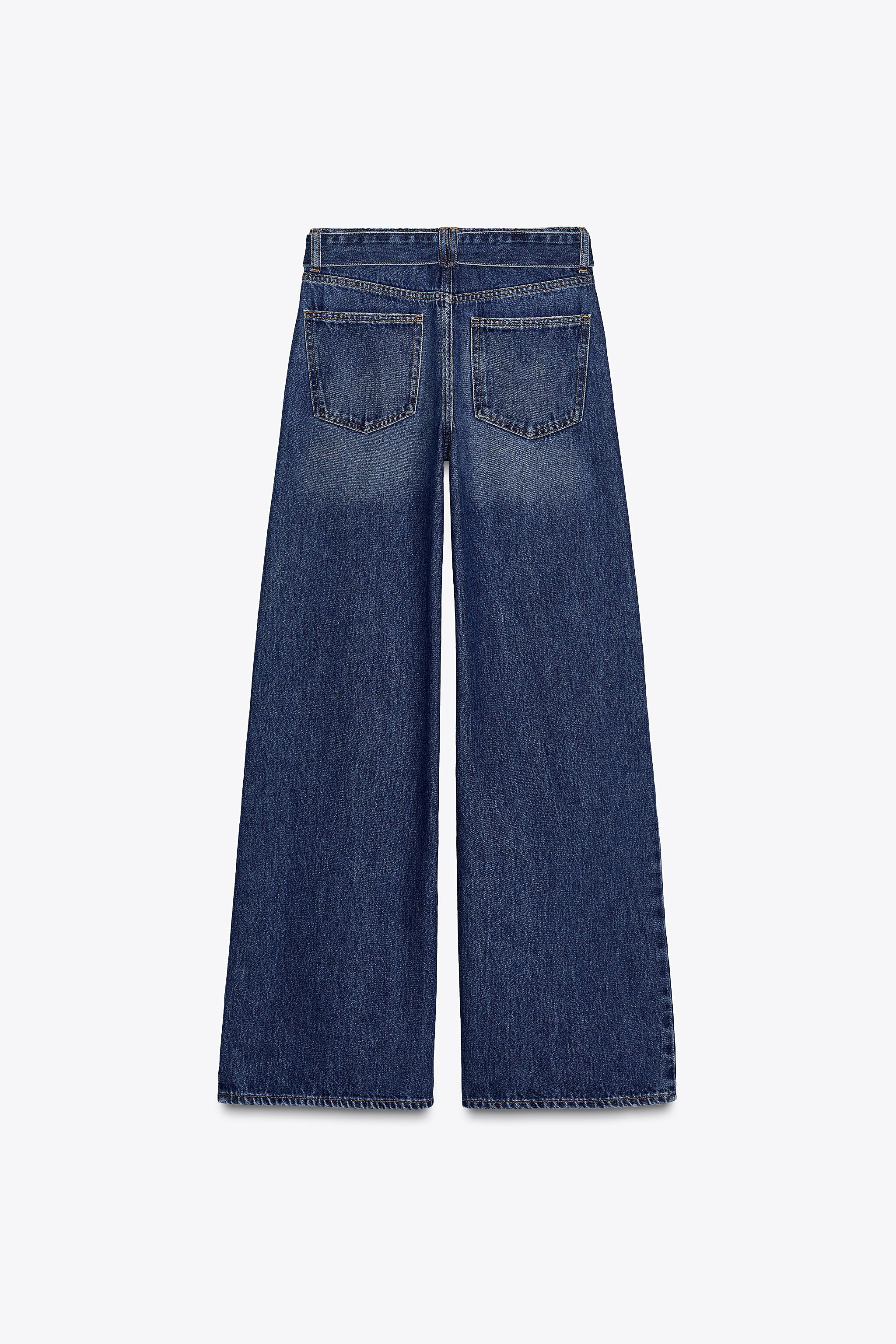 JEANS WIDE LEG MITTELHOHER BUND MIT GÜRTEL | Zara DE
