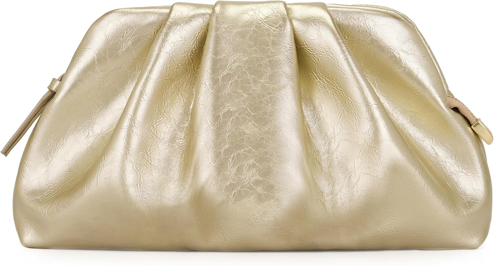 Clutch Purses for Women Shiny Leather Pleated Evening Clutch bag | Amazon (US)