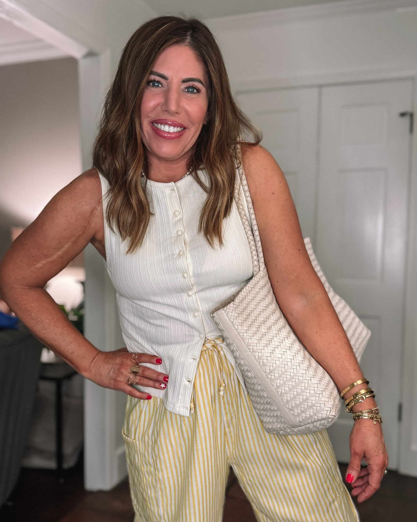 Easy summer top I have in white and black - easy to style with fun pants or denim shorts💕 @Target  @Madewell 

Denim shorts on sale 25% with code SUNNY

#LTKSaleAlert #LTKOver40 #LTKgrwm