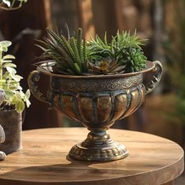 Ornate Aged Bronze Urn Planter | Antique Farm House