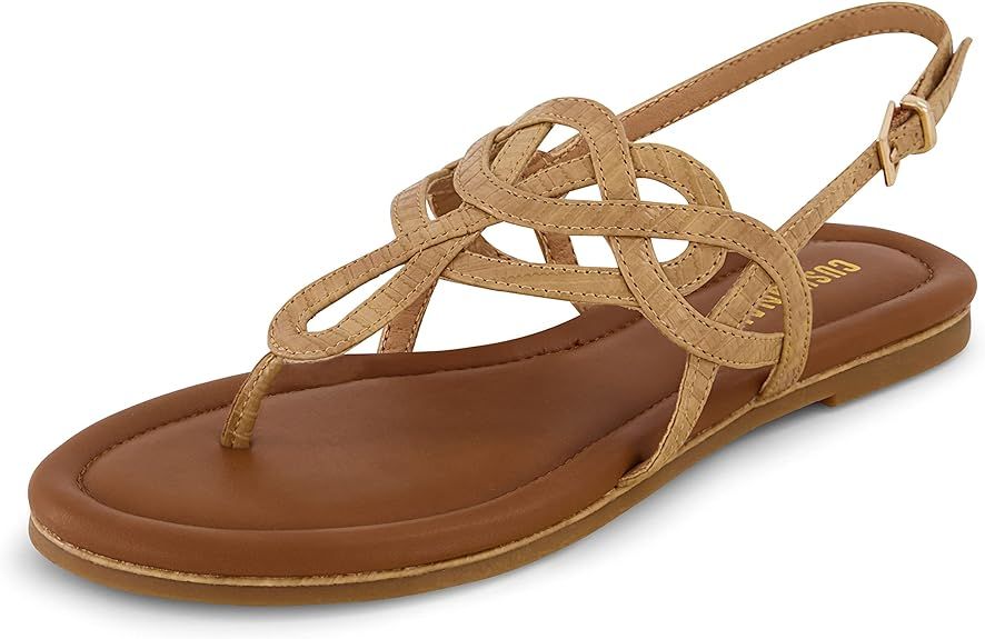 CUSHIONAIRE Women's Judit flat sandal +Comfort Foam, Wide Widths Available | Amazon (US)