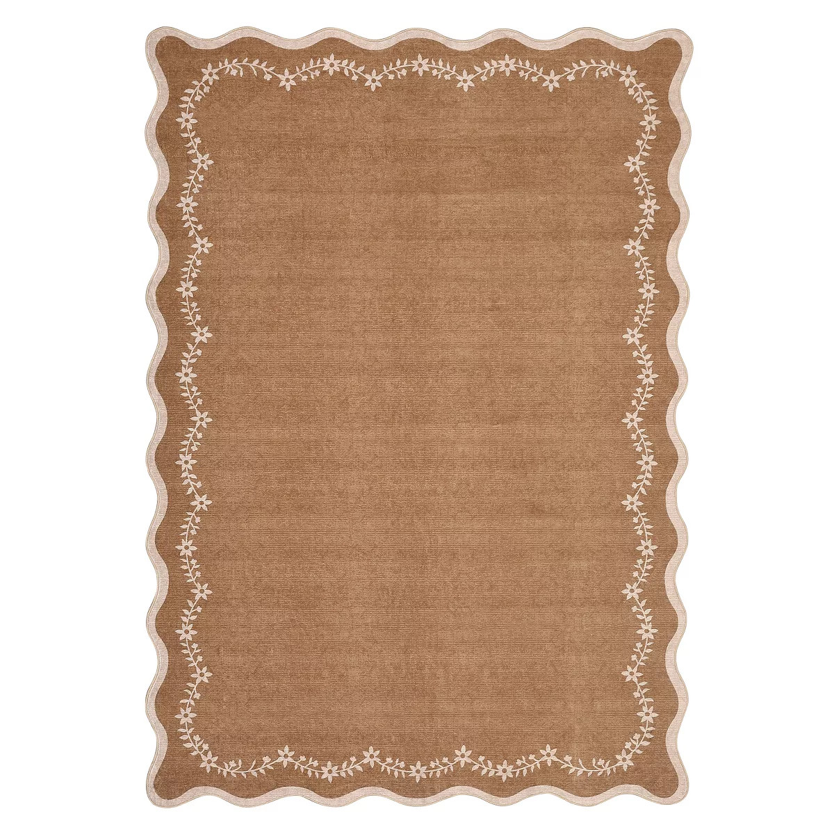 5'x7' Washable Scalloped Rugs for Living Room Bedroom, Solid Non Slip Large Dining Room Rug, Larg... | Target