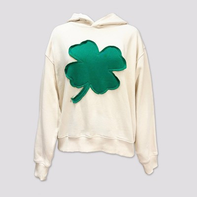 Women's Shamrock Oversized Graphic Pullover Sweatshirt - Off-White M | Target