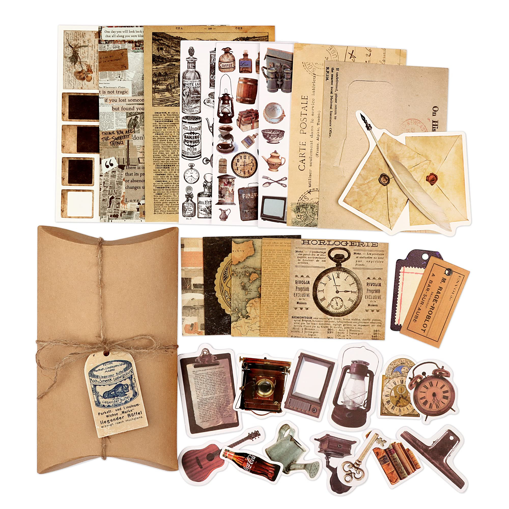 Vintage Scrapbooking Stickers Pack, DIY Antique Retro Natural Collection Junk Journal Sticker Suppli | Amazon (US)