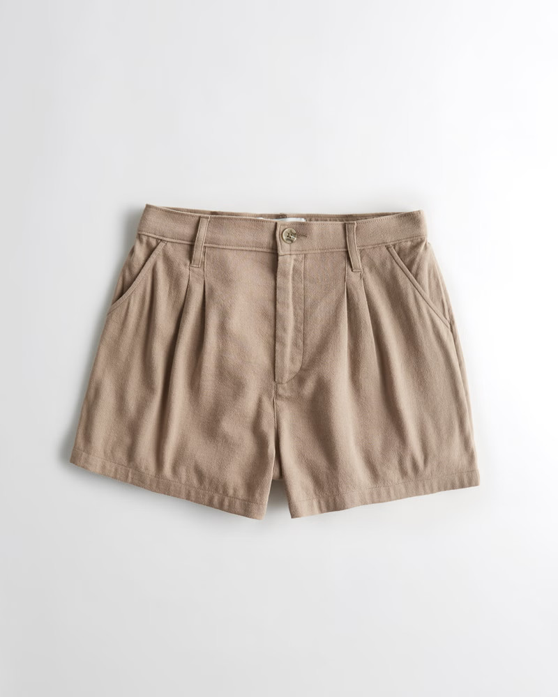 Women's Ultra High-Rise Linen Blend Tailored Dad Short | Women's Bottoms | HollisterCo.com | Hollister (UK)