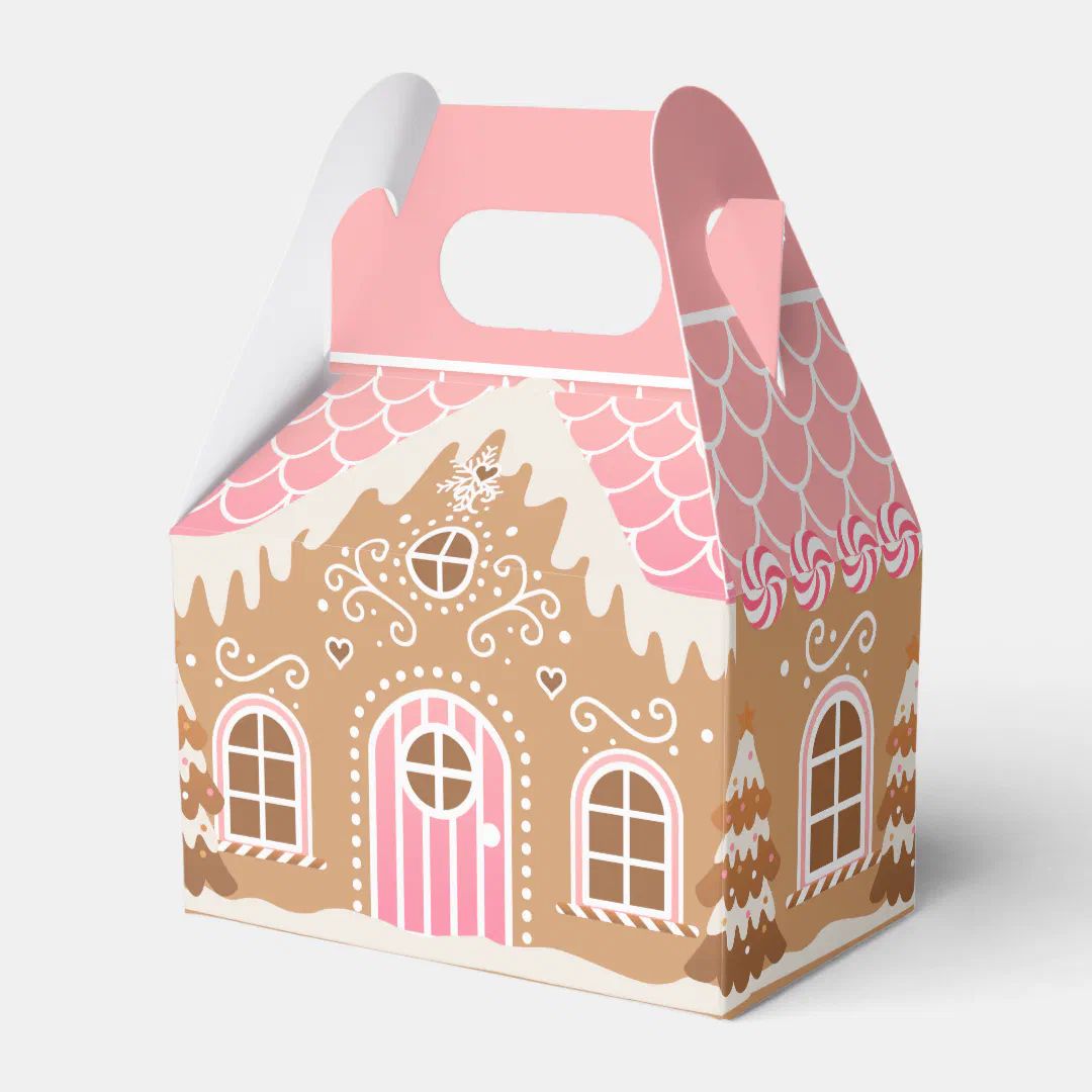 Pink Gingerbread House Favor Box | Zazzle | Zazzle