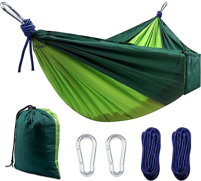 Camping Hammock, Double & Single Portable Hammocks with 2 Tree Straps and Carabiners | Easy Assem... | Amazon (US)