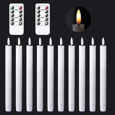 AEELLEEA 10-Pack White Taper Candles - Flameless LED Warm Light Decor for Christmas/Mantel/Dinner Part | Target