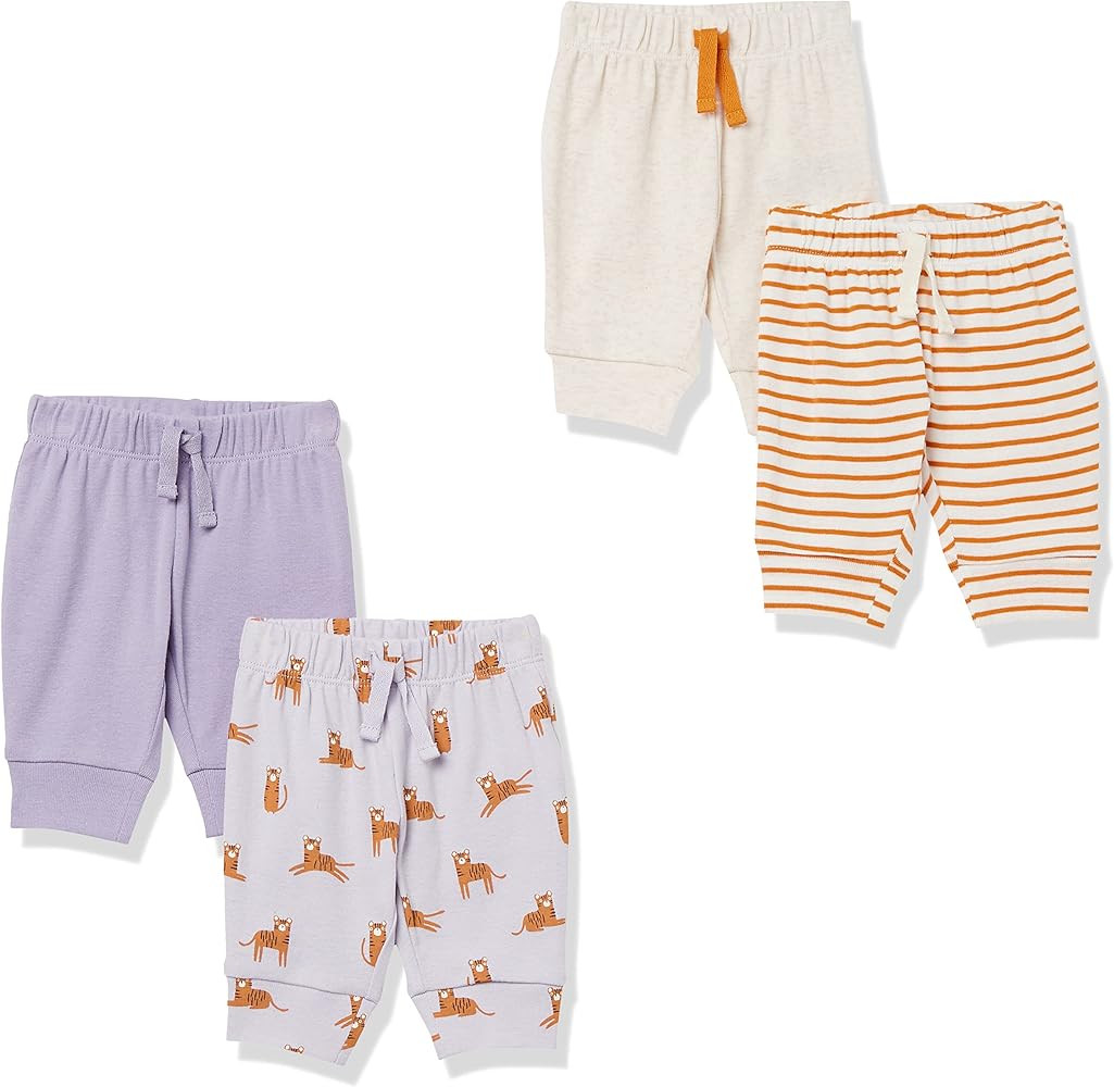 Amazon Essentials Baby Girls' Cotton Pull-On Pants, Multipacks | Amazon (US)