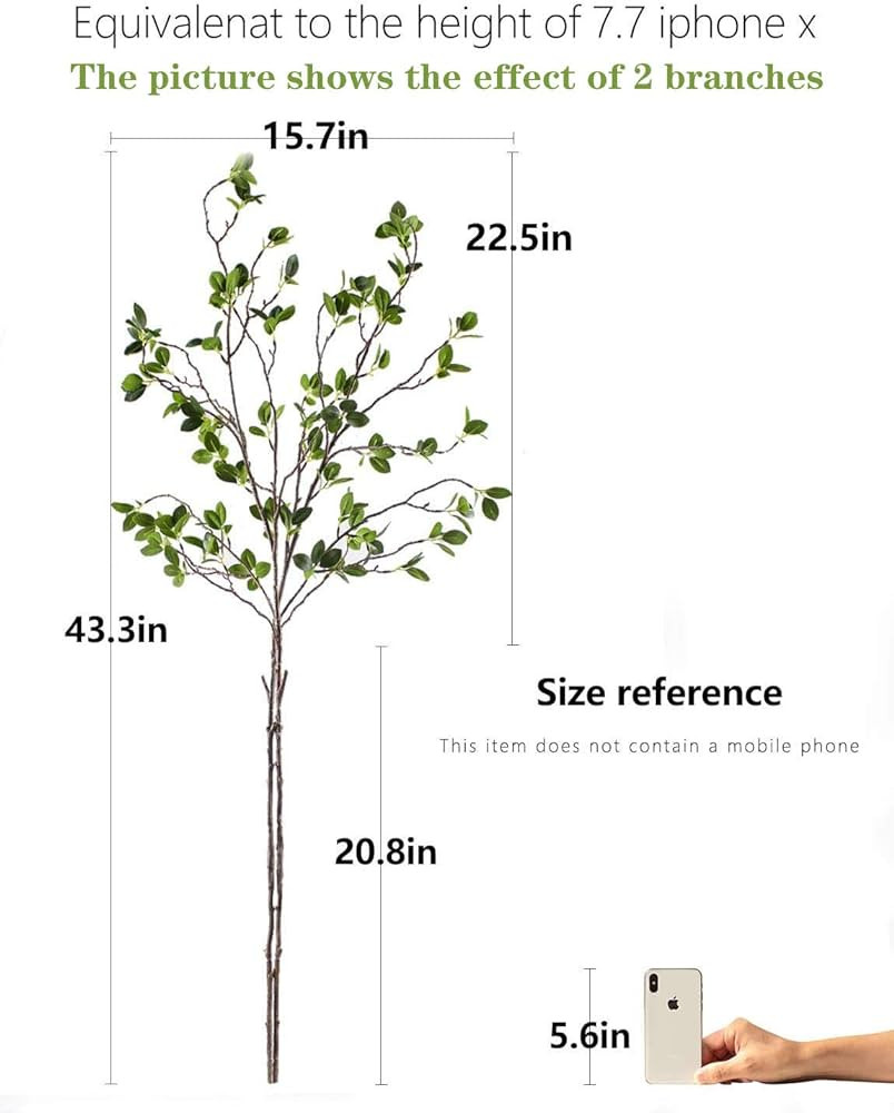 Artificial Plant 43.3 Inch Green Branches Leaf Shop Garden Office Home Decoration (2 pcs) | Amazon (US)