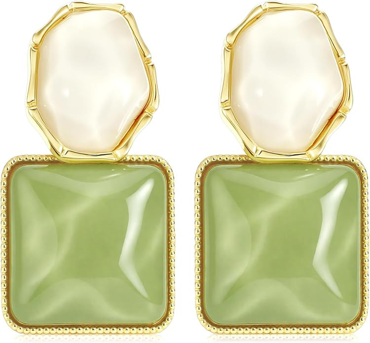 Lime Green Earrings, Vacation Water Ripple Acrylic Earrings | Amazon (US)