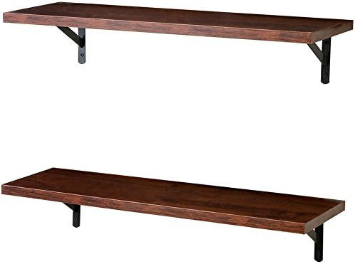 SUPERJARE Wall Mounted Floating Shelves, Set of 2, Wide Display Ledges, 11.8 Inch Deep, Large Sto... | Amazon (US)