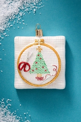 Cross-Stitch Hobby Glass Ornament | Anthropologie (US)