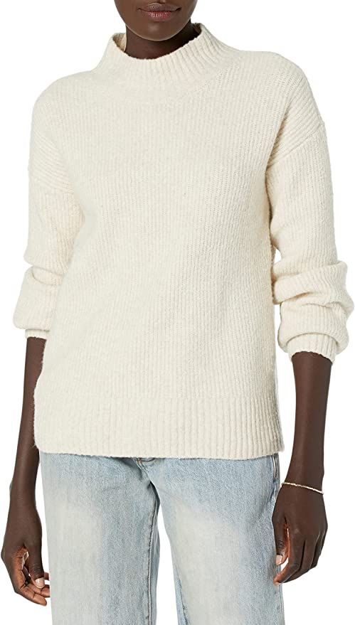 Goodthreads Women's Boucle Shaker Stitch Balloon-Sleeve Sweater | Amazon (US)