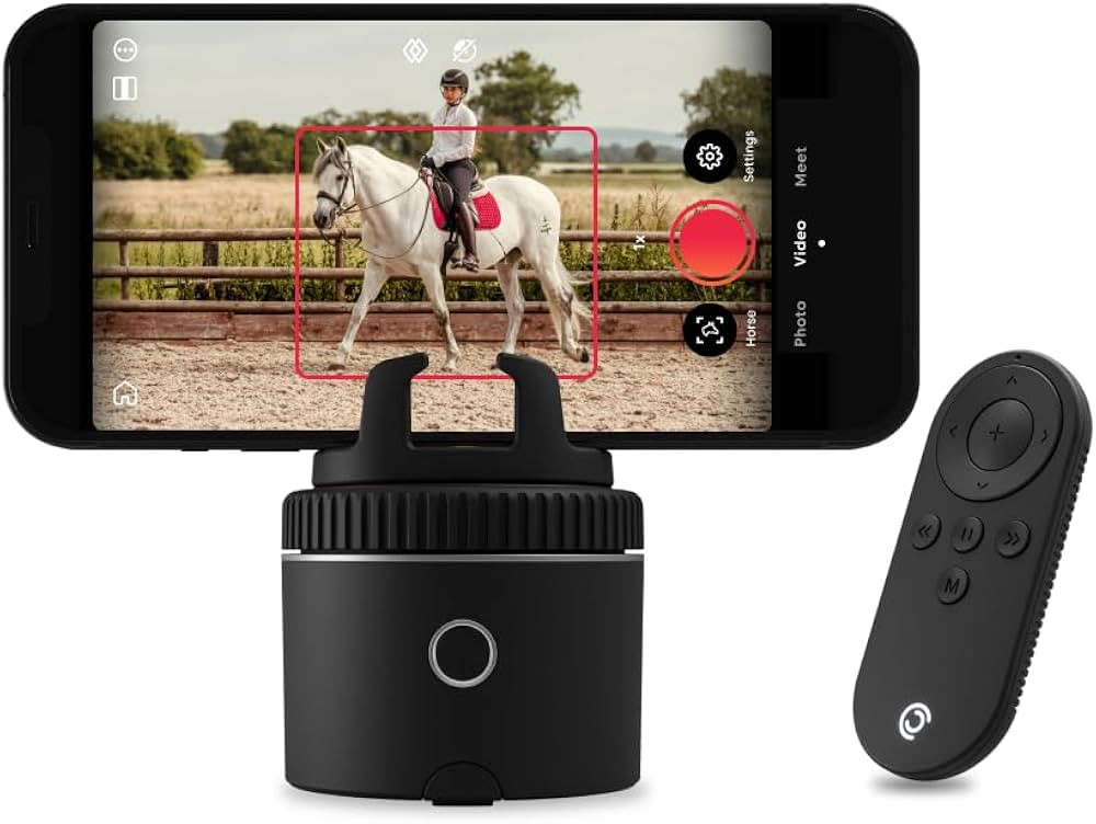 Pivo Pod Silver Equestrian Pack, Auto Face, Body, Horse Tracking Phone Holder, 360° Rotation, Re... | Amazon (US)