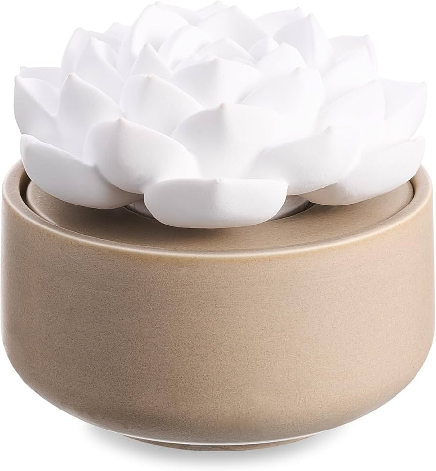 Honeydak 1 Pcs Reedless Ceramic Diffuser Set, Porcelain White Flower Aromatherapy Essential Oil D... | Amazon (US)