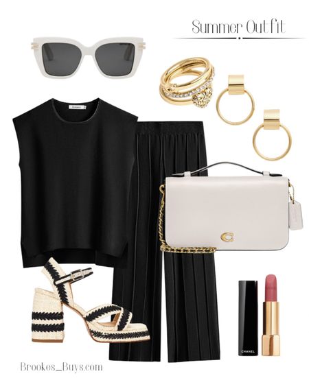 This lightweight two piece set comes in lots of colors and is perfect for summer nights. I love these black and white shoes!  #summeroutfit #stackrings #highheelsandals #amazonoutfit
#twopieceset 

#LTKShoeCrush #LTKTravel #LTKU