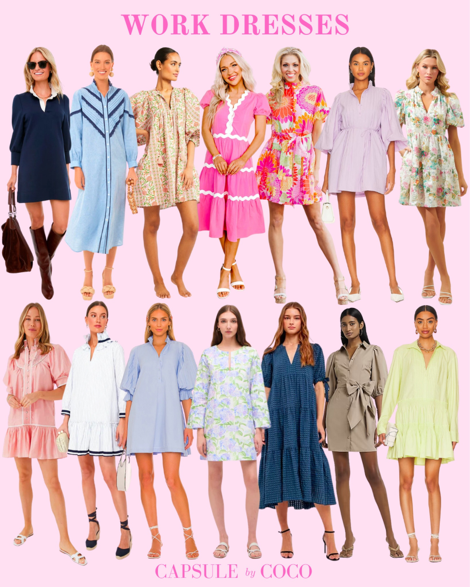 WORK DRESSES 

Work style, work outfits, preppy work outfits, casual work outfits, work apparel, internship outfits, semi casual work outfits, formal work outfits, workwear, CapsuleByCoCo 

#LTKworkwear #LTKFind