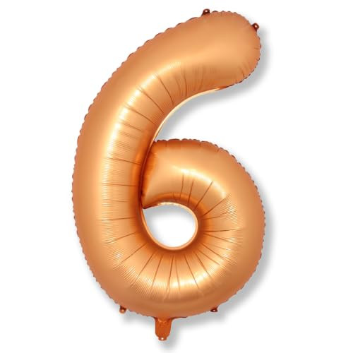 Giant Number Balloons 6, Orange Self Inflating Number 6 Balloon for Kids, 40 Inch Foil Helium 0-9 Set Balloon for Girls Boys 6th Birthday Party Decor Anniversary Celebration Party Decorations Supplies | Amazon (US)