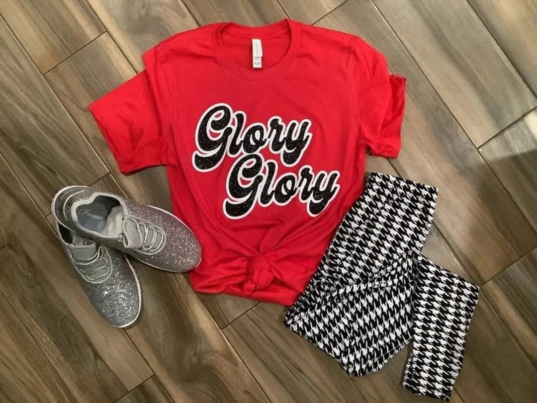 Glory Glory Team Shirt / Glitter Football Shirt / Cute Football Tees / Bling Glory Glory Tees / G... | Etsy (US)