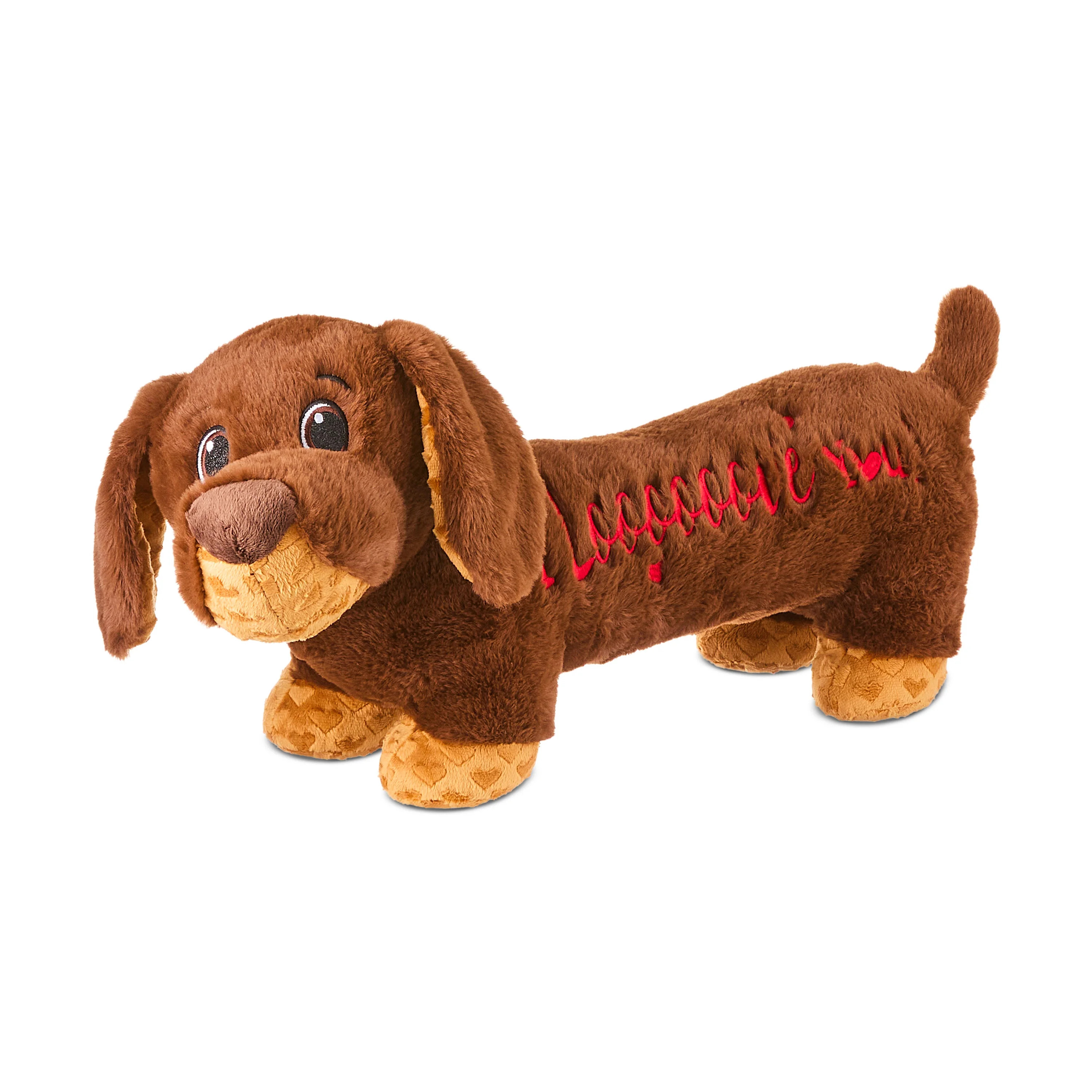 Large I Love You Dachshund Plush, Brown, 24", Valentine’s Day by Way To Celebrate | Walmart (US)