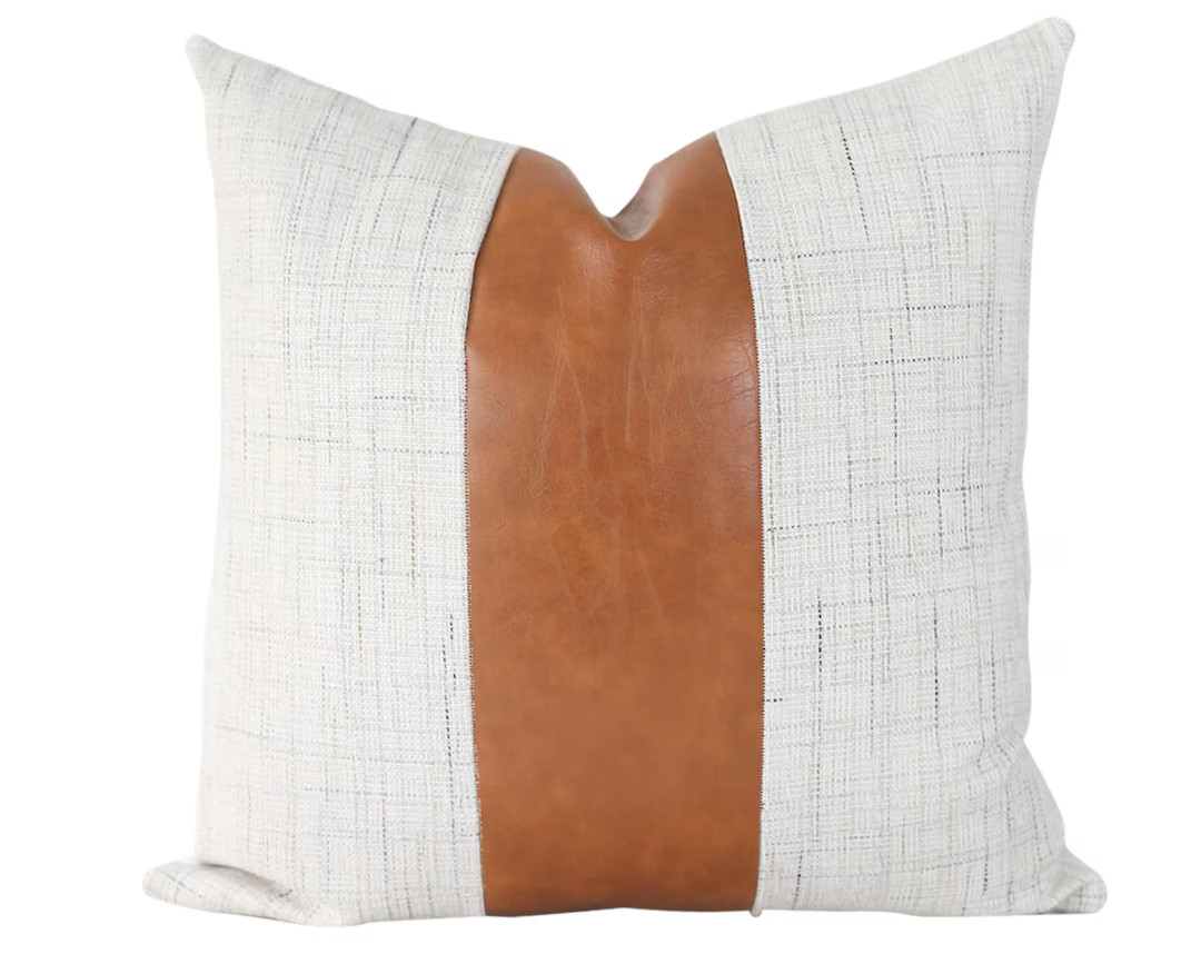 Leather Pillow Cover 18x18 Pillow Covers Leather Lumbar - Etsy | Etsy (US)