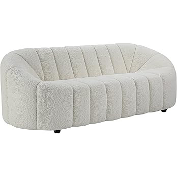 Acme Osmash Wooden Frame Sofa in White Teddy Sherpa | Amazon (US)