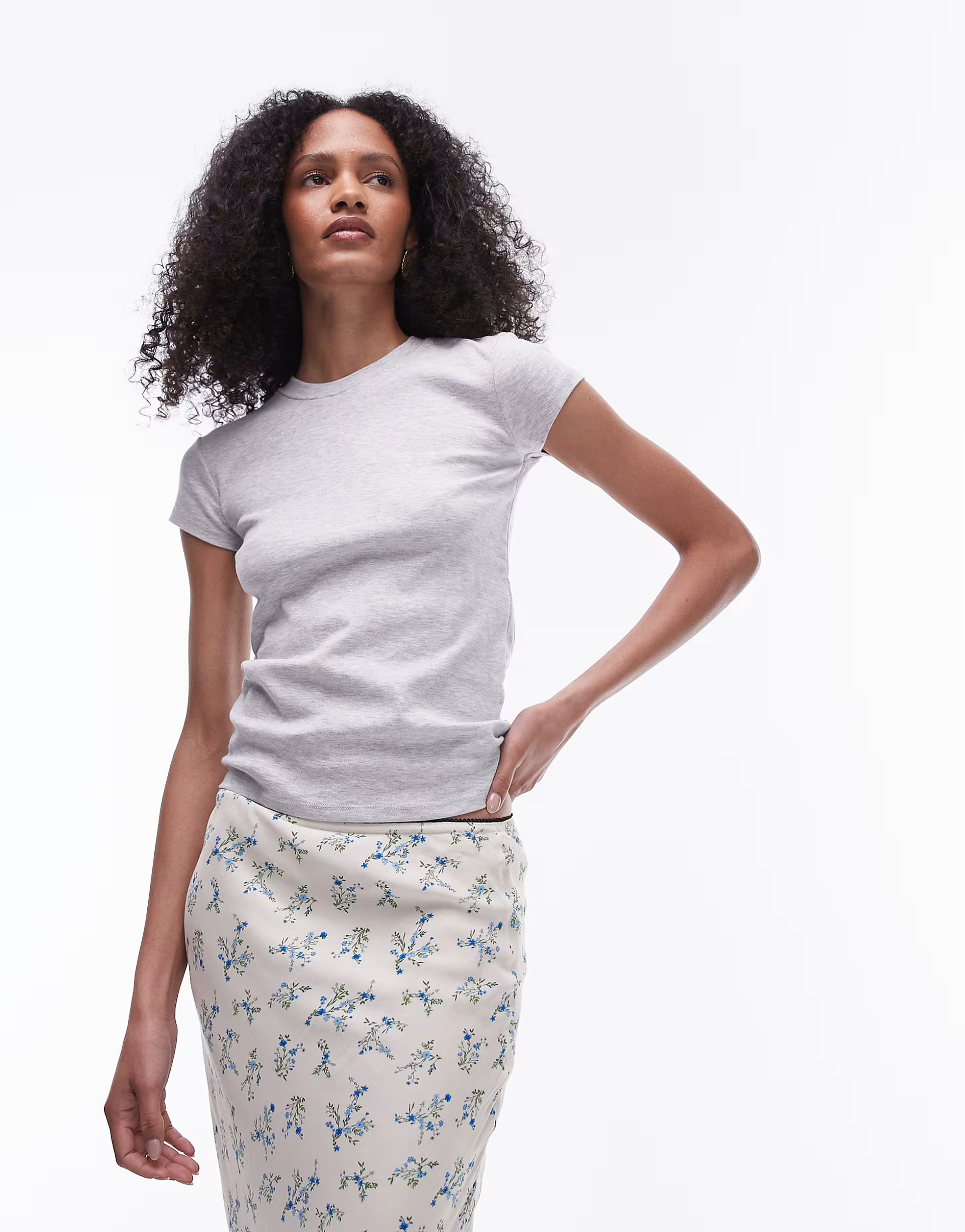 Topshop everyday tee in grey marl | ASOS (Global)