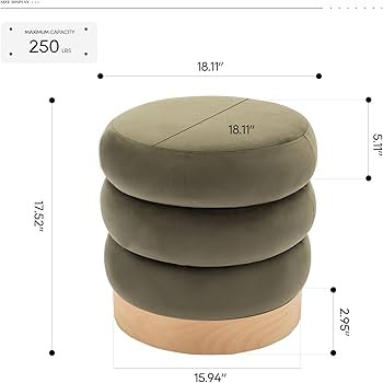 COLAMY Velvet Ottoman Footstool, Tufted Modern Foot Rest Stool with Wood Base for Living Room, Be... | Amazon (US)