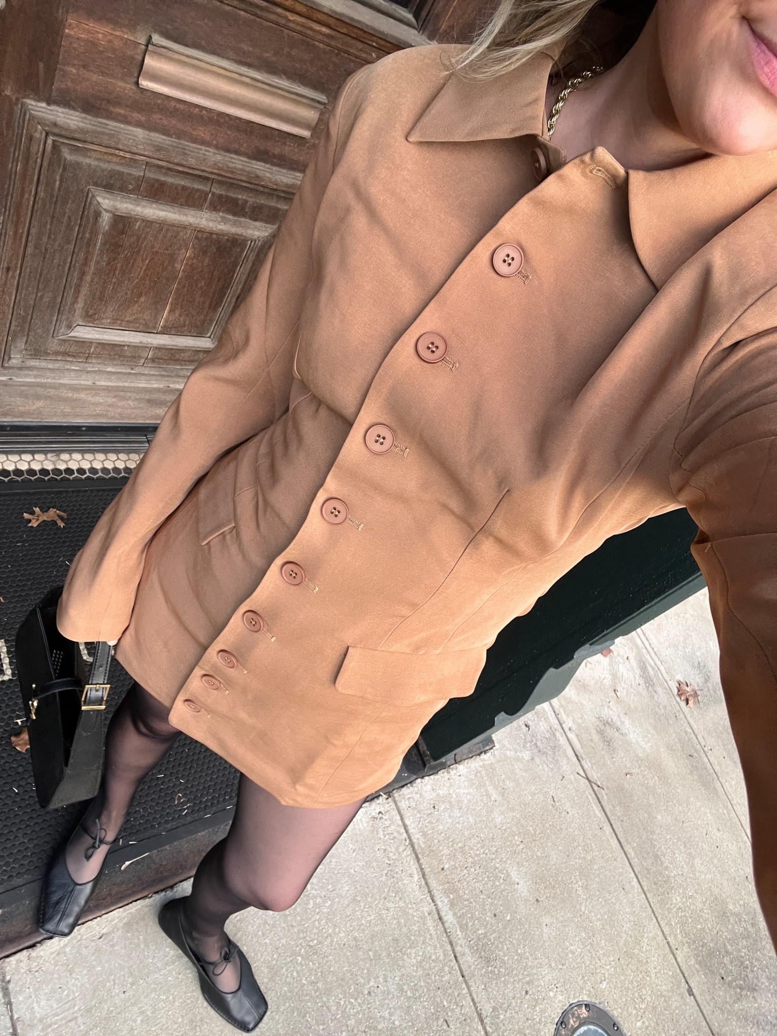 Christmas Eve outfit, blazer dress, winter outfits inspo, cute cold weather style, best sheer tights, ballet flats

#LTKootd #LTKSeasonal #LTKHoliday