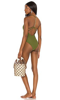 Camila Coelho Kaylane One Piece in Dark Sage from Revolve.com | Revolve Clothing (Global)