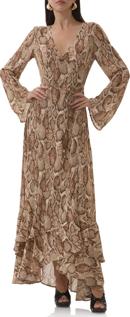 Mimi Snakeskin Print Long Sleeve Maxi Dress | Nordstrom