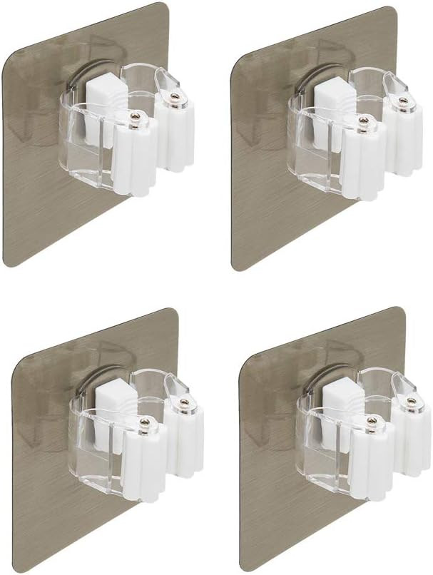 Broom Mop Holder, MENXEN Broom Gripper Holds Self Adhesive Reusable No Drilling Super Anti-Slip, ... | Amazon (US)