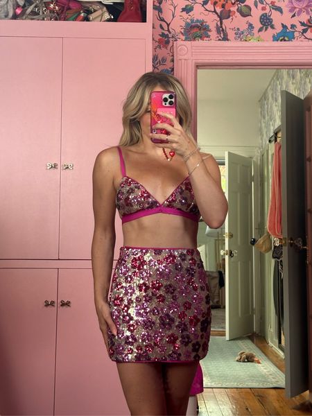Nasty Gal Eras Tour Try-on - Floral Sequin Bralet and Floral Sequin Mini Skirt - wearing size 4 in top and bottom

#LTKFestival #LTKStyleTip #LTKParties