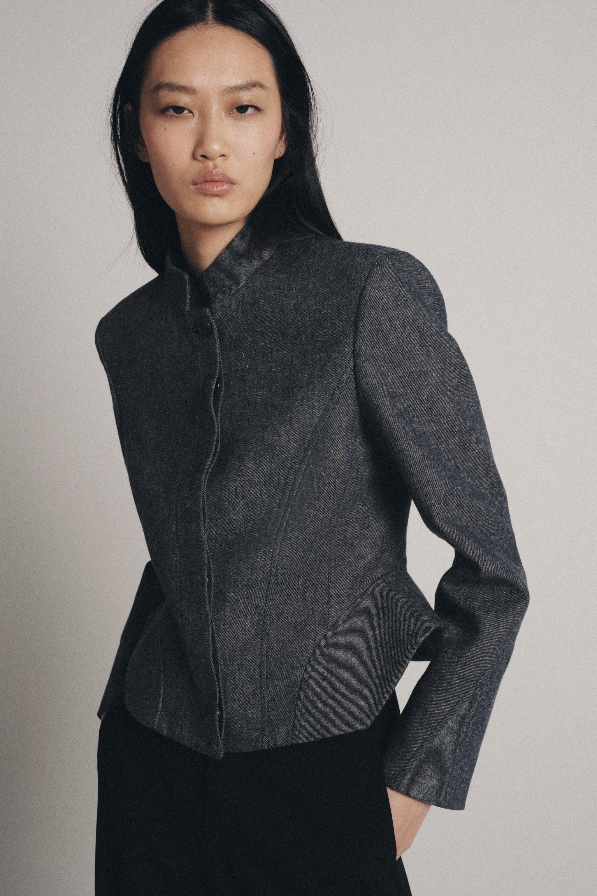 ZW COLLECTION LINEN BLEND PEPLUM JACKET | Zara UK