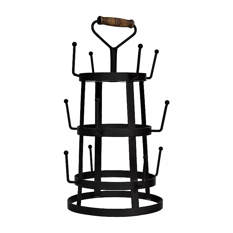 Bronze Metal Mug Holder with Wooden Handle | Kirkland's Home