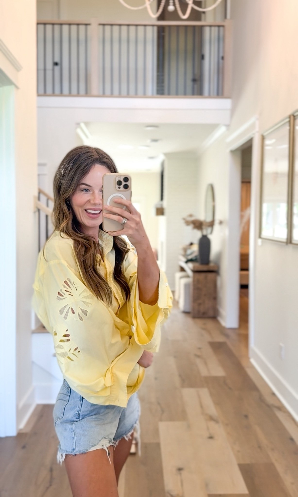 Nuuly finds - love this cutwork shirt! Linked similar 🫶🏻